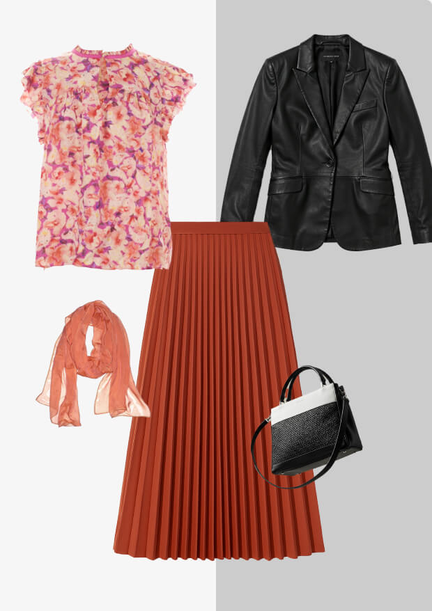 PLEATED MIDI SKIRT